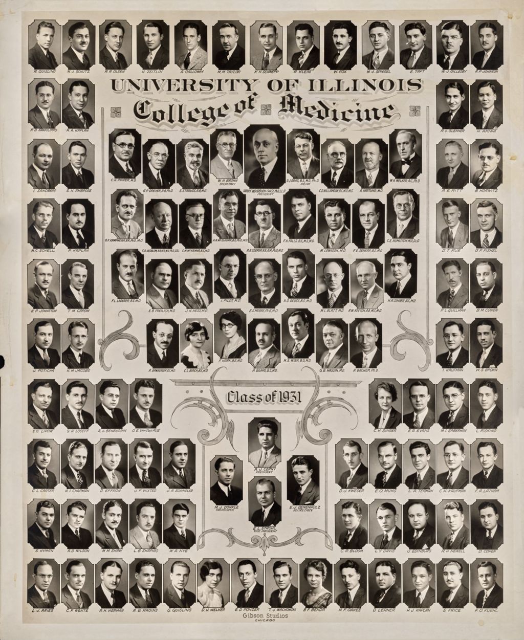Miniature of 1931 graduating class, University of Illinois College of Medicine