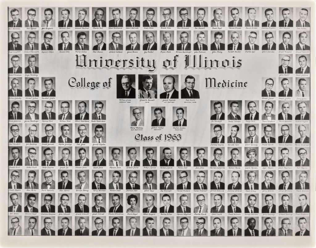 Miniature of 1963 graduating class, University of Illinois College of Medicine