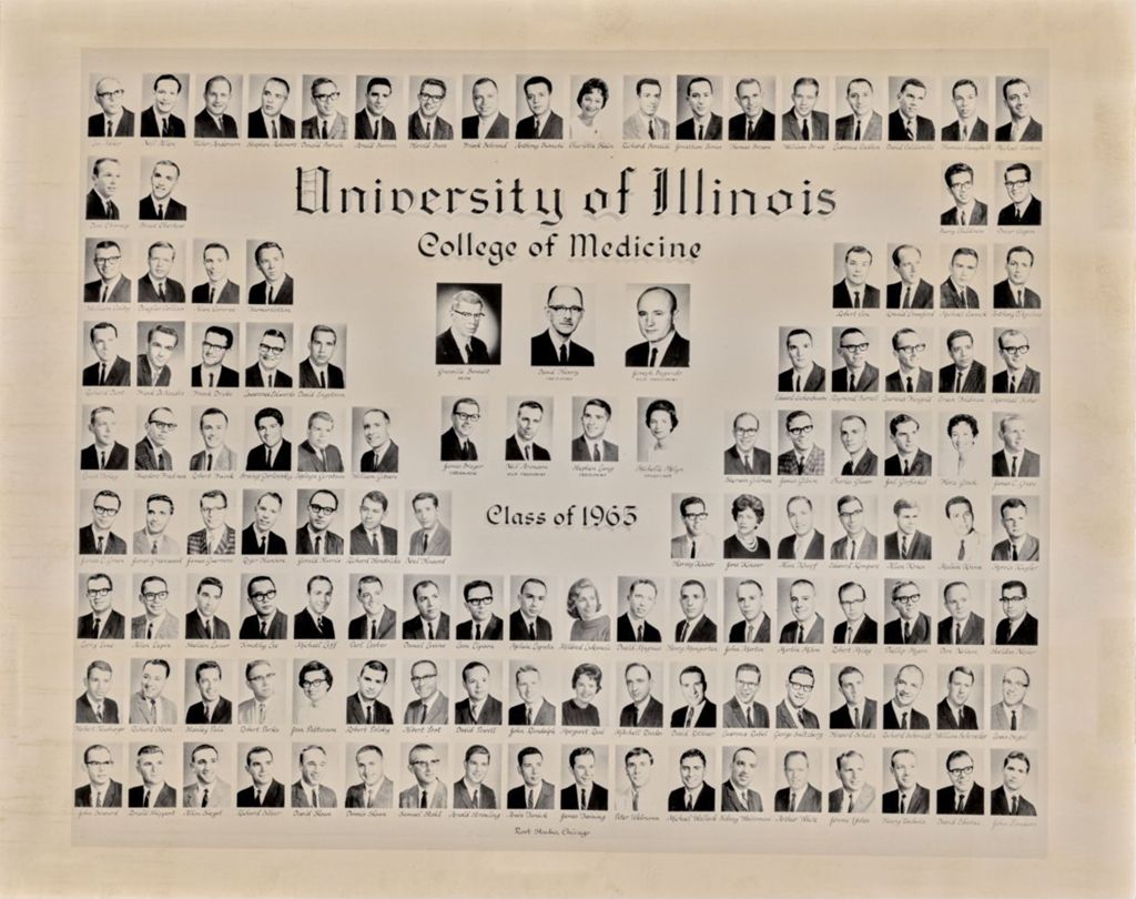 Miniature of 1965 graduating class, University of Illinois College of Medicine