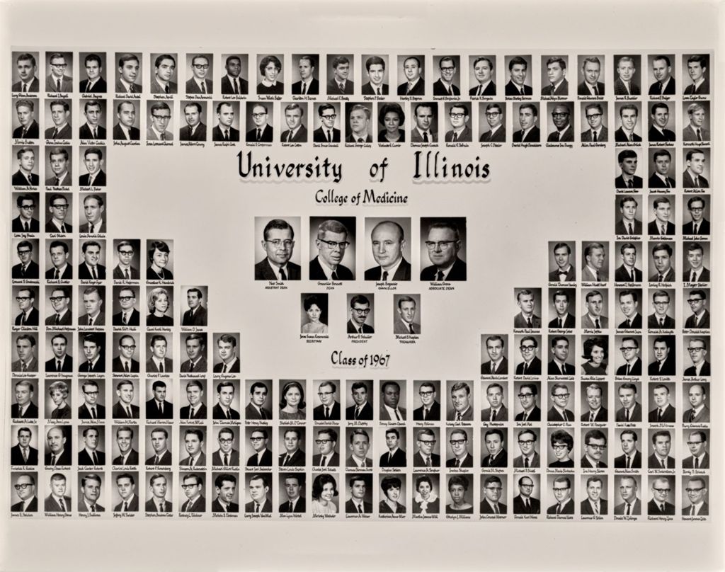 Miniature of 1967 graduating class, University of Illinois College of Medicine