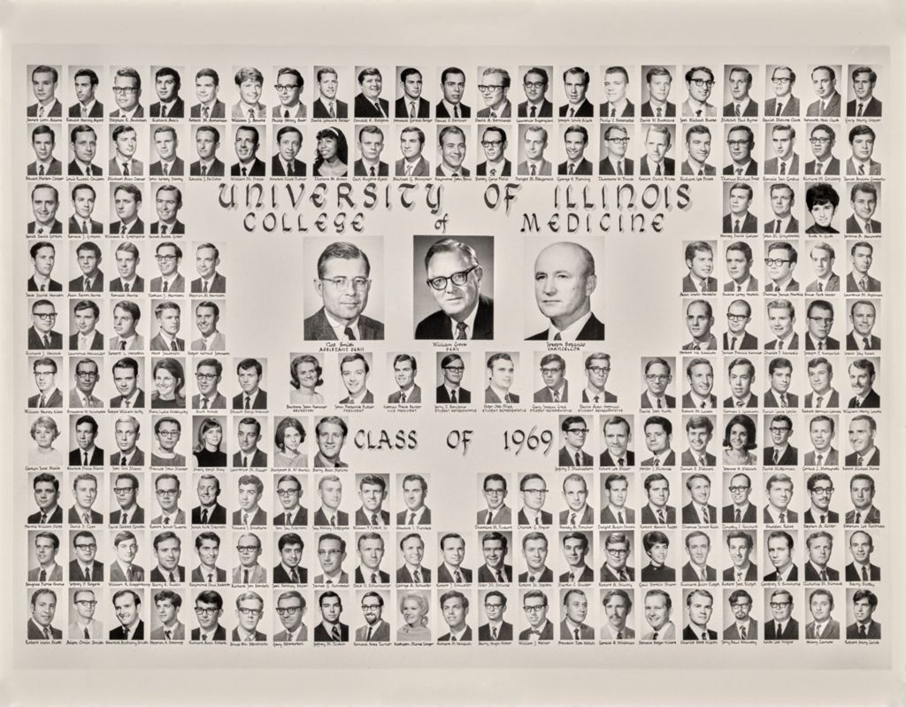 Miniature of 1969 graduating class, University of Illinois College of Medicine