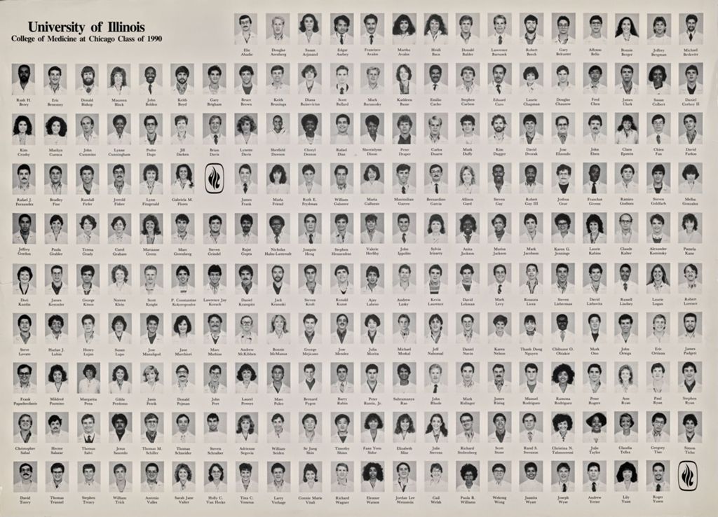 Miniature of 1990 graduating class, University of Illinois College of Medicine