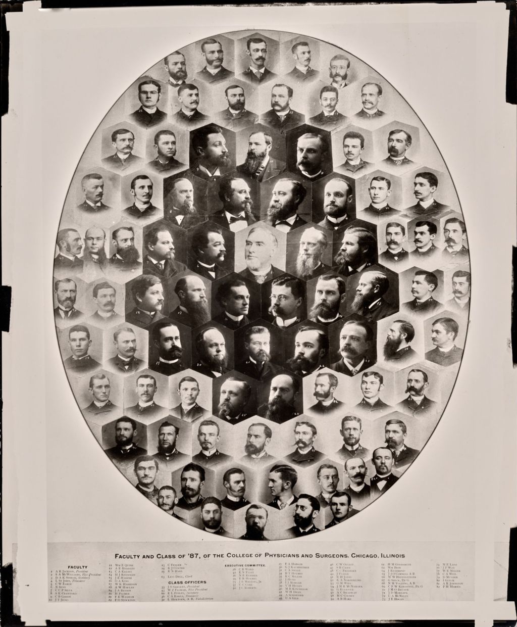 Miniature of 1887 graduating class, University of Illinois College of Medicine