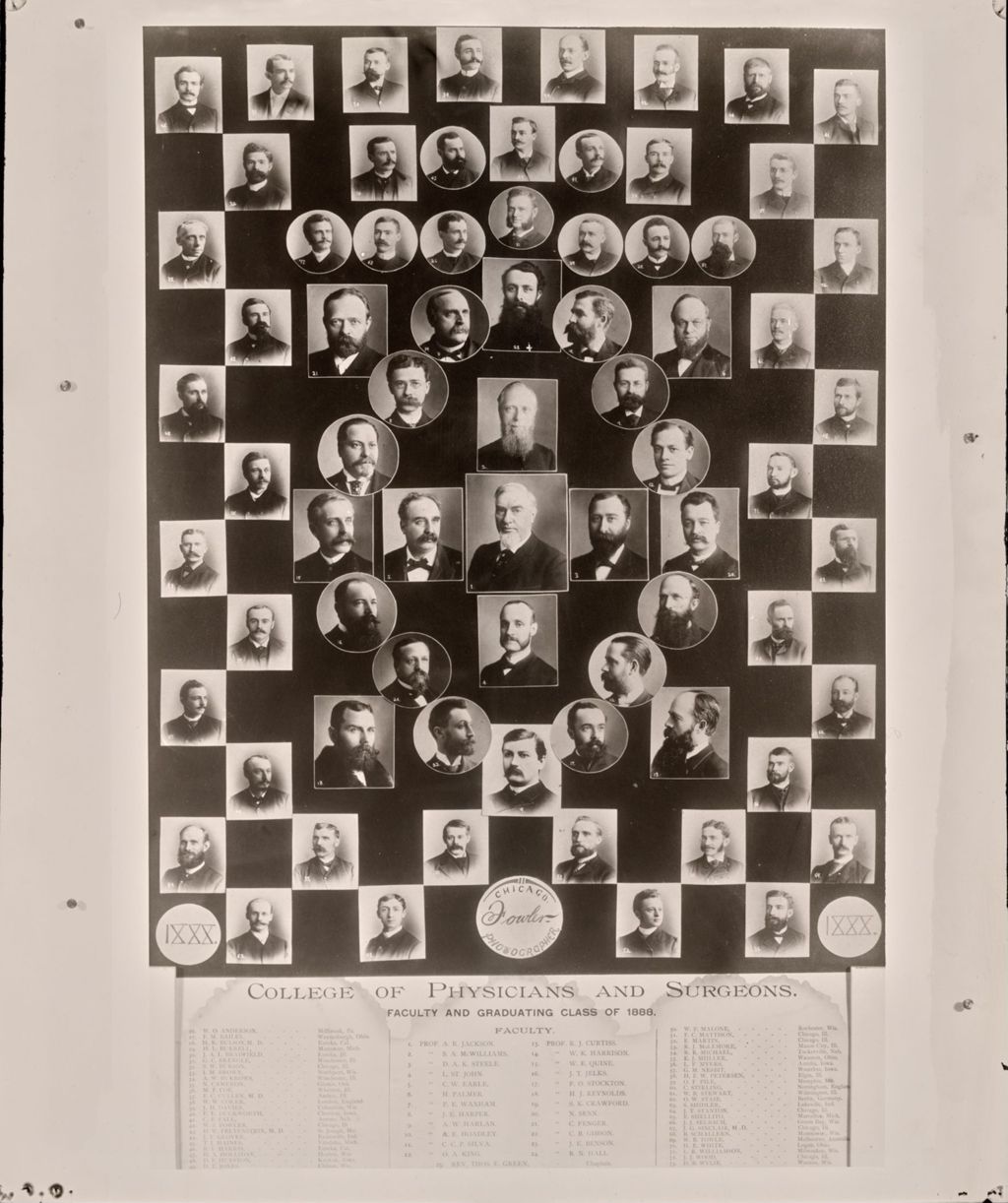 Miniature of 1888 graduating class, University of Illinois College of Medicine