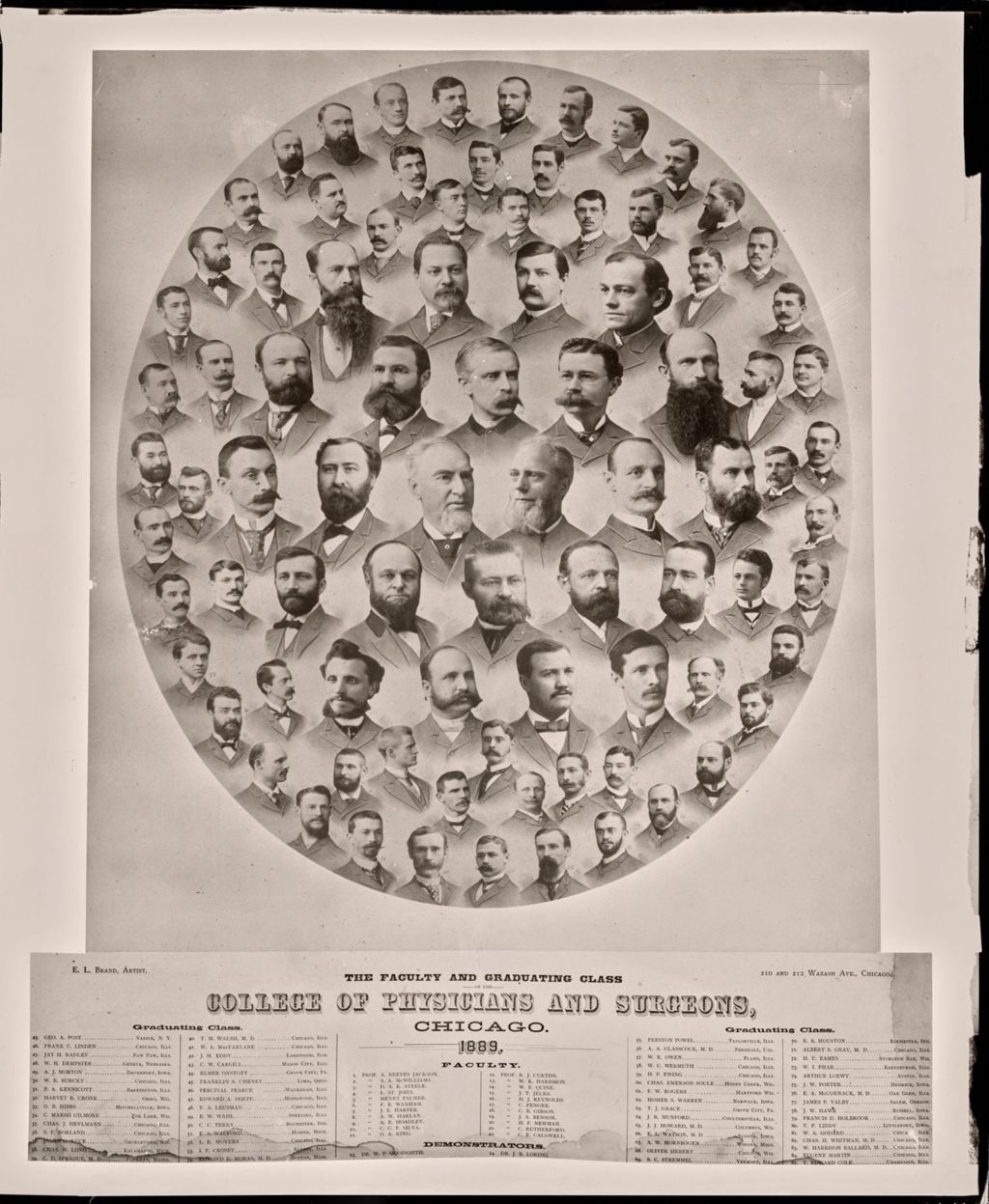Miniature of 1889 graduating class, University of Illinois College of Medicine