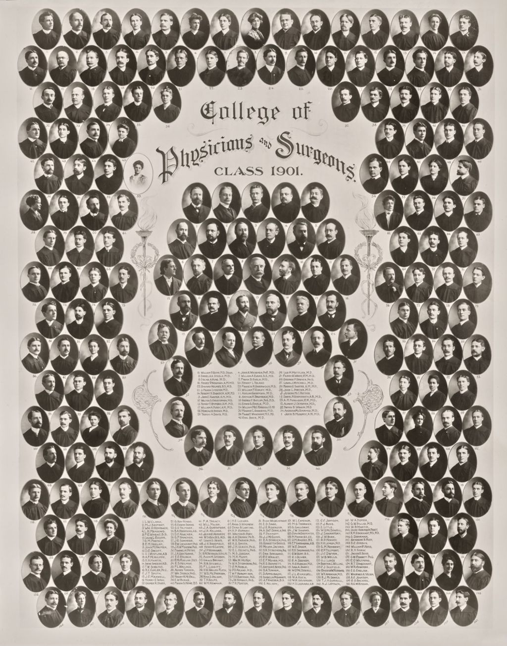 Miniature of 1901 graduating class, University of Illinois College of Medicine