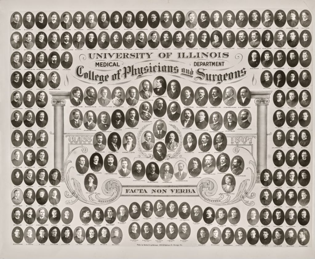 Miniature of 1907 graduating class, University of Illinois College of Medicine