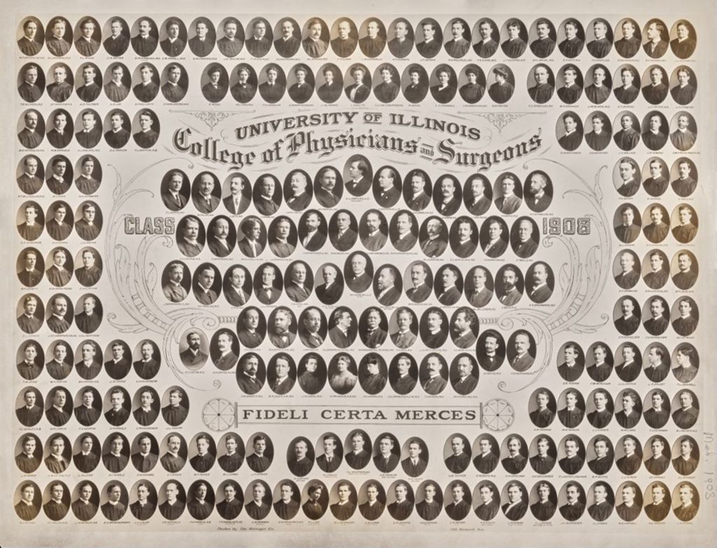 Miniature of 1908 graduating class, University of Illinois College of Medicine