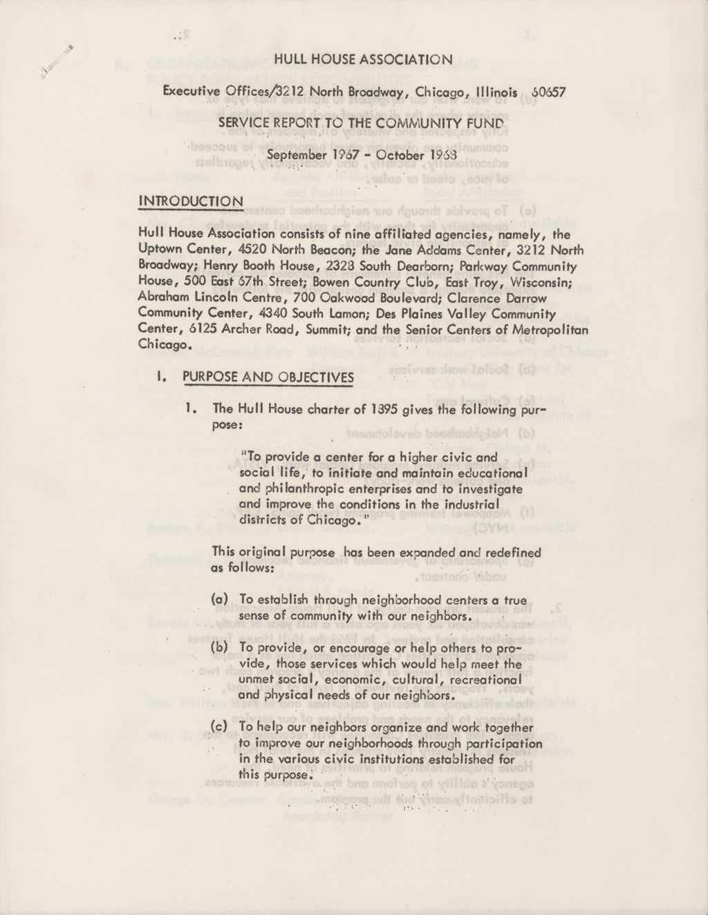 Hull House Association, Service Report, 1968