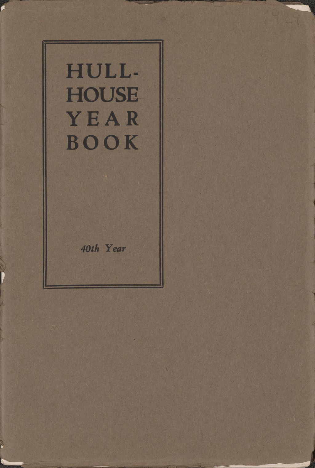 Hull-House Year Book, 1927-1928