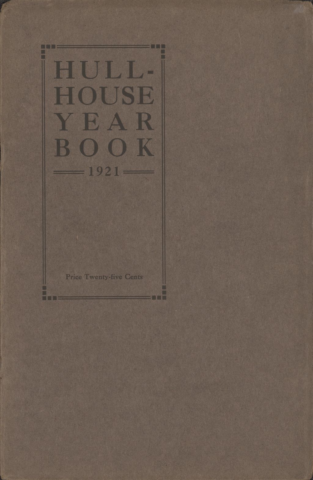 Hull-House Year Book, 1921