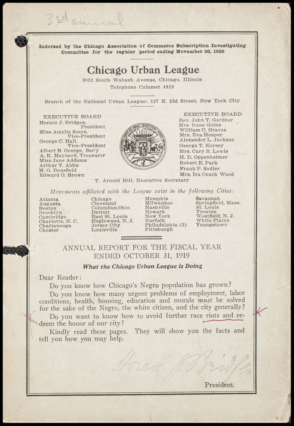 Miniature of Chicago Urban League report, 1919 (Folder I-2) (Folder I-2)