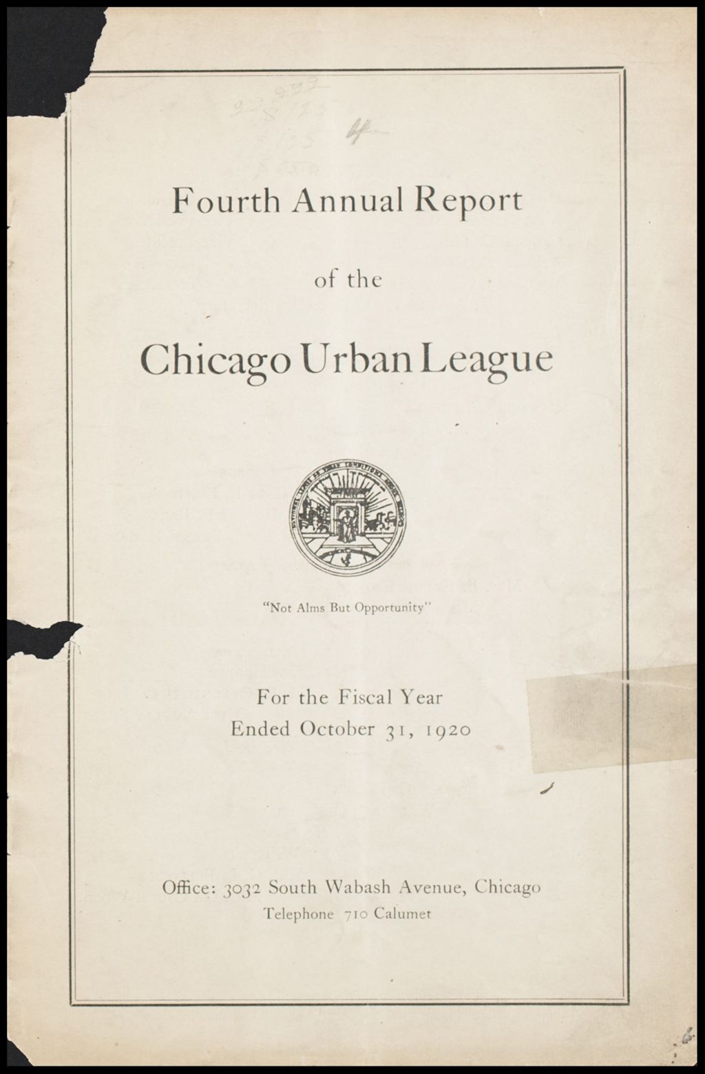 Miniature of Chicago Urban League report, 1920 (Folder I-3)