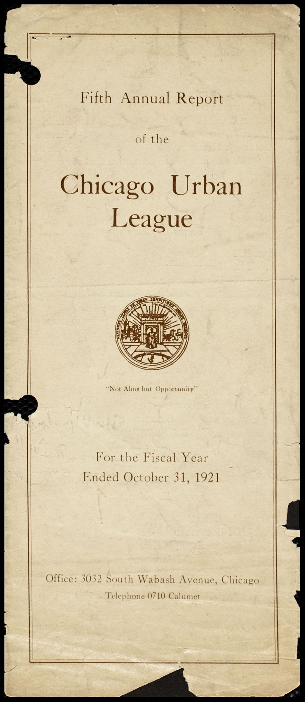 Miniature of Chicago Urban League report, 1921 (Folder I-4)