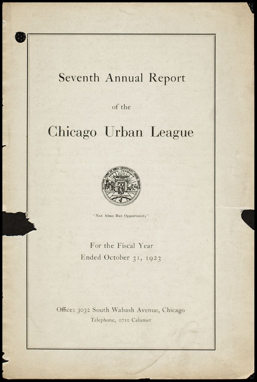Miniature of Chicago Urban League report, 1923 (Folder I-5)
