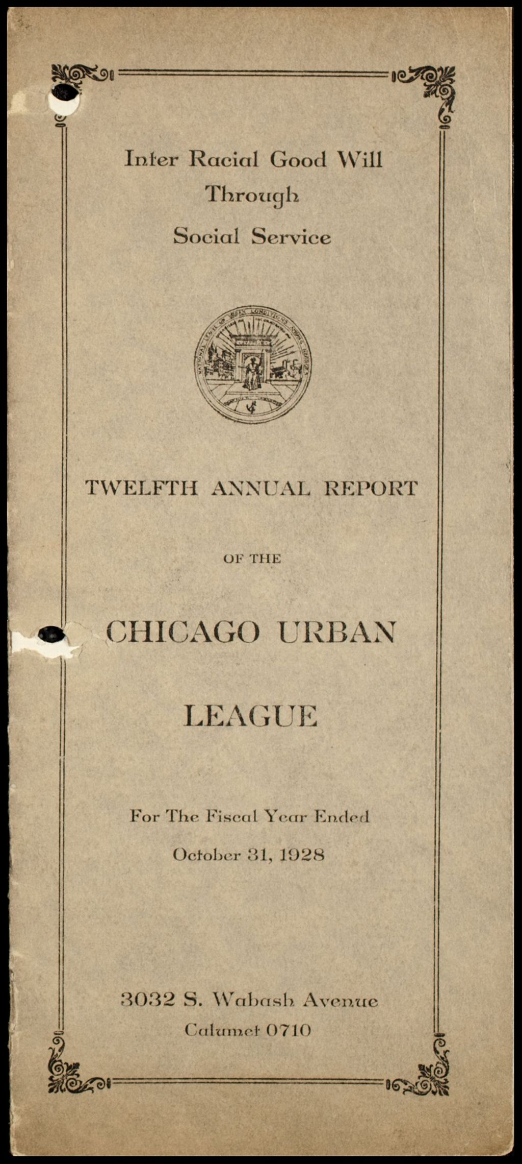 Miniature of Chicago Urban League report, 1928 (Folder I-8)