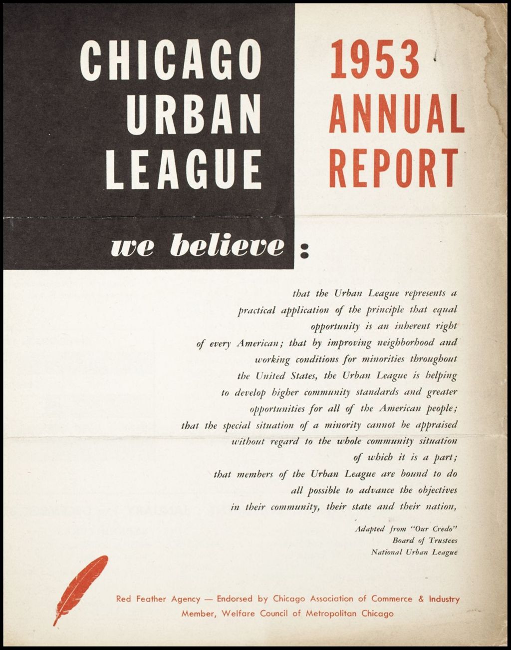 Miniature of Chicago Urban League report, 1953 (Folder I-25)