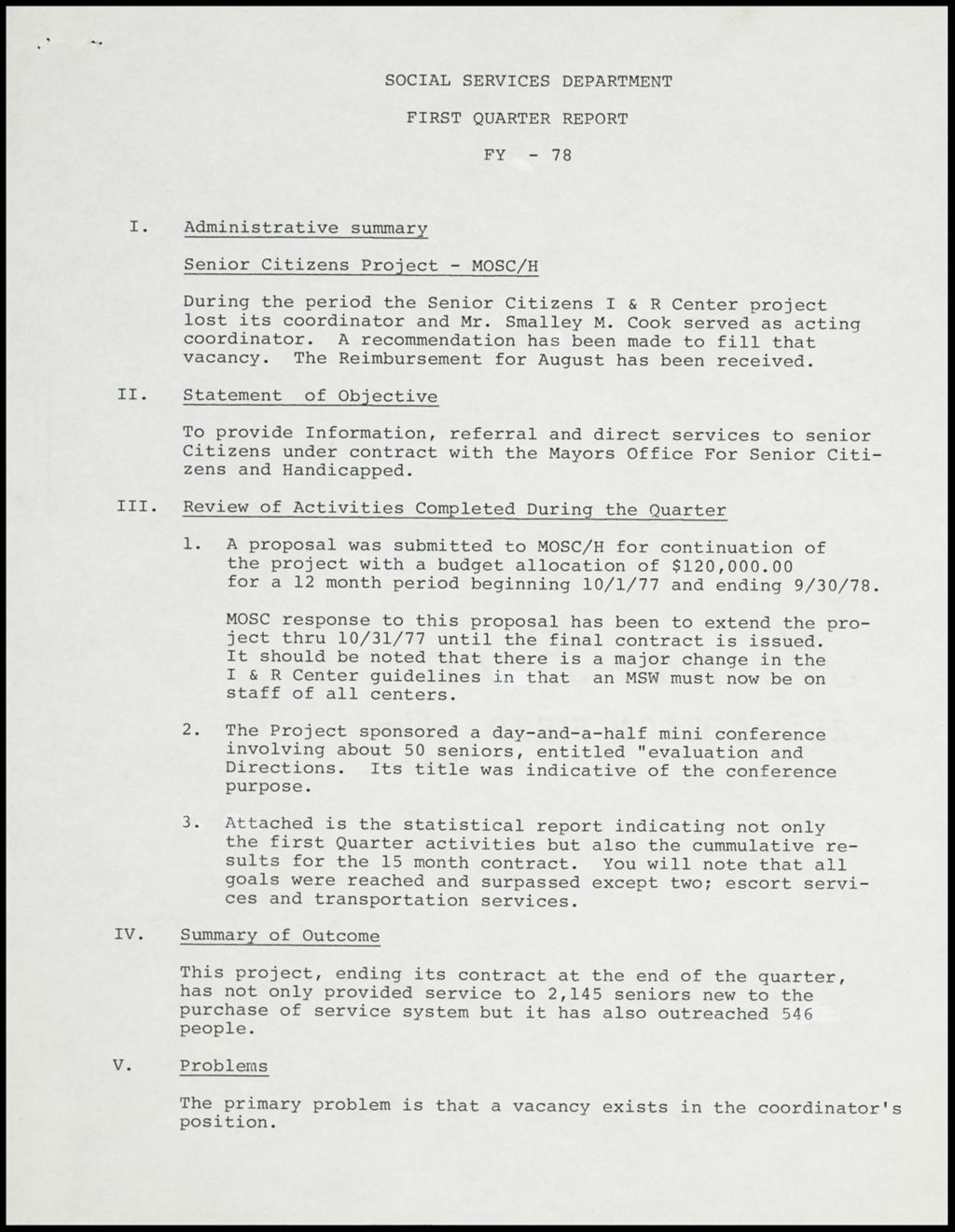 Miniature of Quarter year-end report, 1978 (Folder I-381)