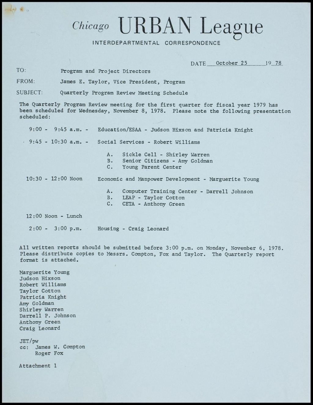 Miniature of Quarterly report meeting, 1978 (Folder I-382)
