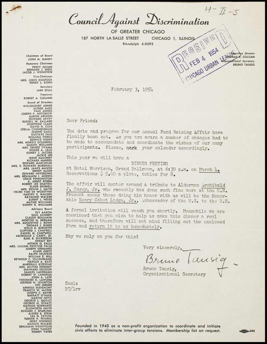 Miniature of Human Relations Department - Chicago Council Against Racial and Religious Discrimination, 1954 (Folder I-2631)