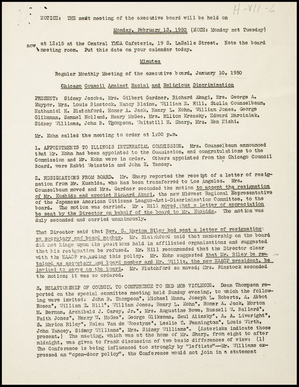 Miniature of Human Relations Department - Chicago Council Against Racial and Religious Discrimination, 1950 (Folder I-2633)