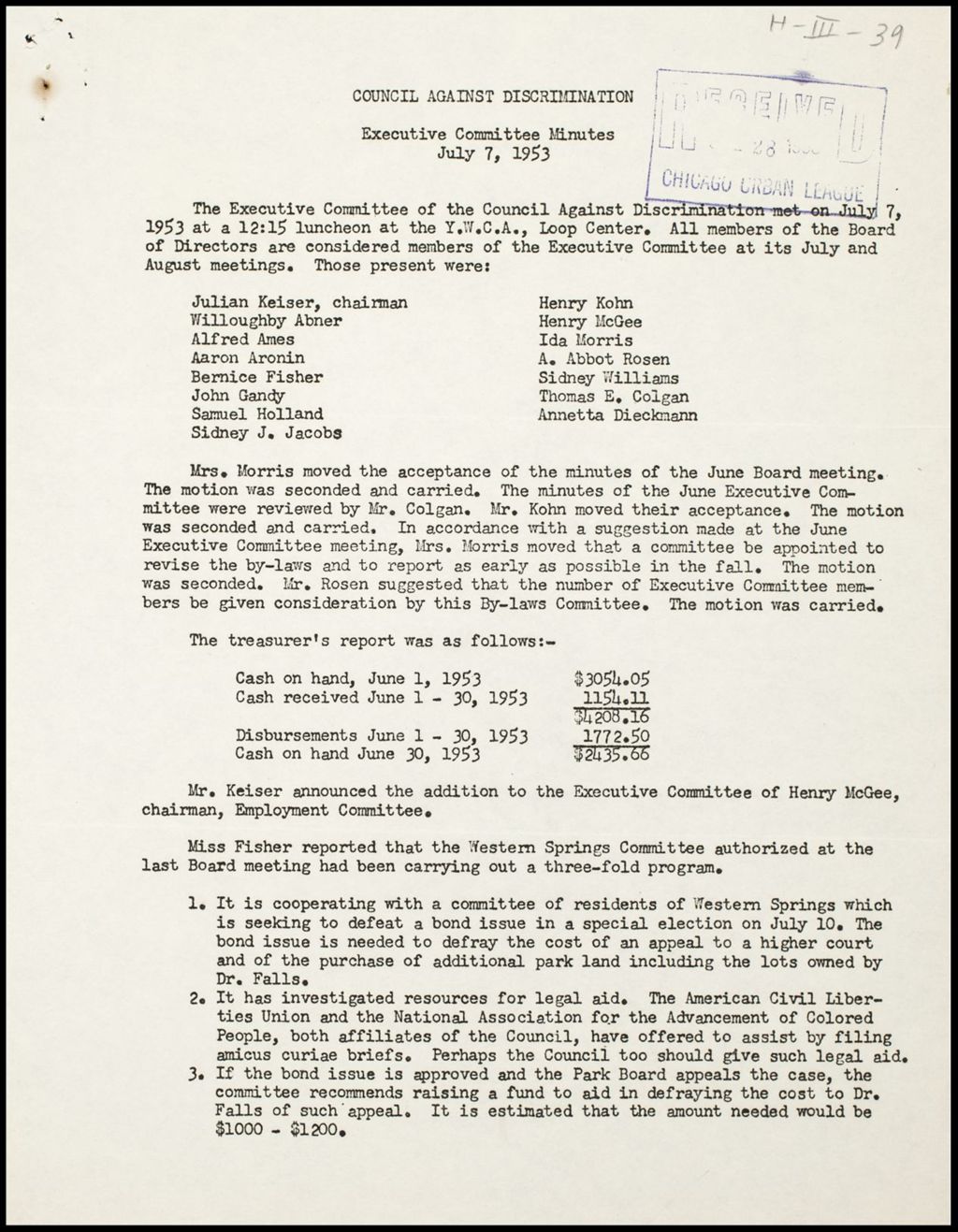 Miniature of Human Relations Department - Chicago Council Against Racial and Religious Discrimination, 1957 (Folder I-2634)