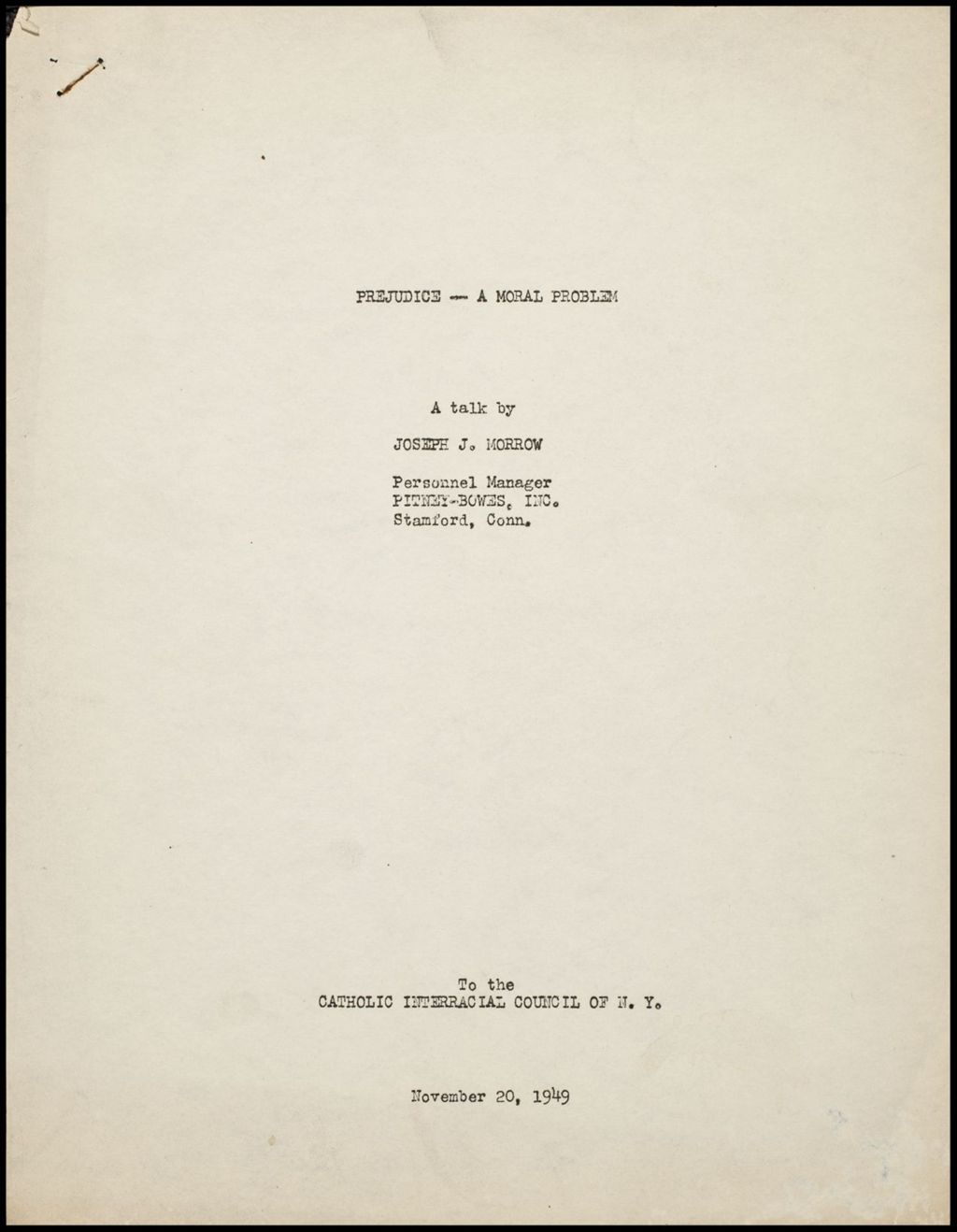 Miniature of Paper on prejudice, 1949 (Folder I-2654)