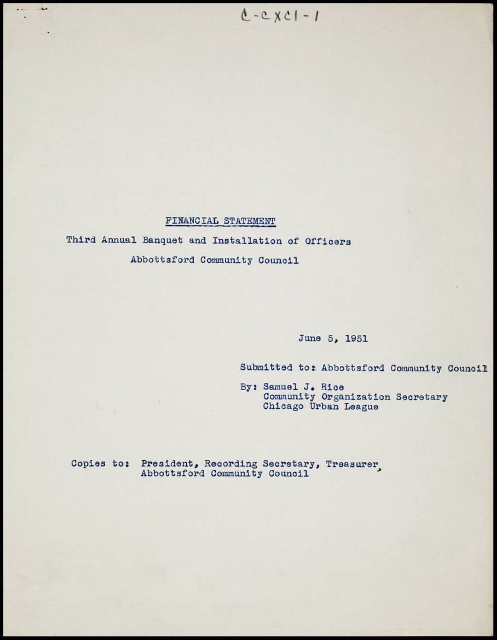 Miniature of Abbotsford Area Council - correspondence, 1951-1952 (Folder I-2666)