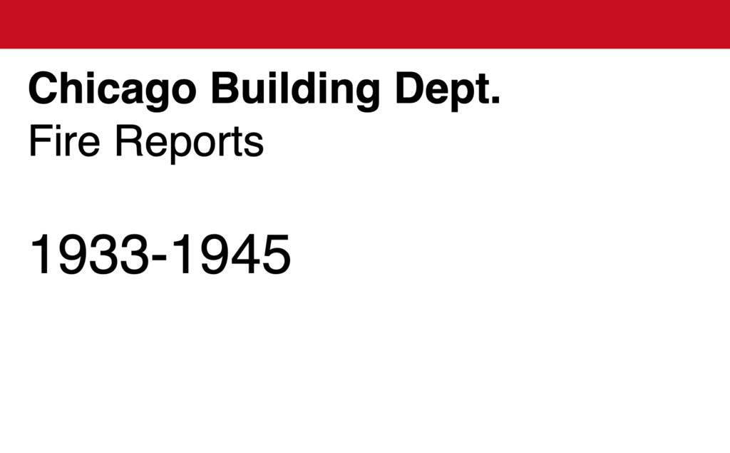 Miniature of Chicago Fire Reports 1933-1945