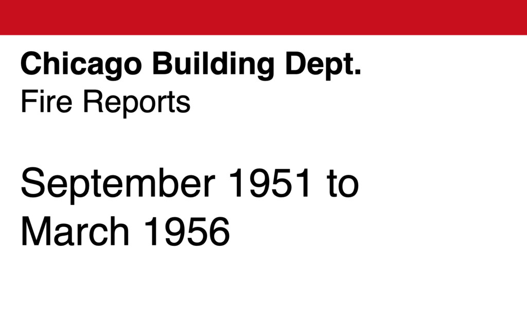 Miniature of Chicago Fire Reports, September 1951-March 1956.