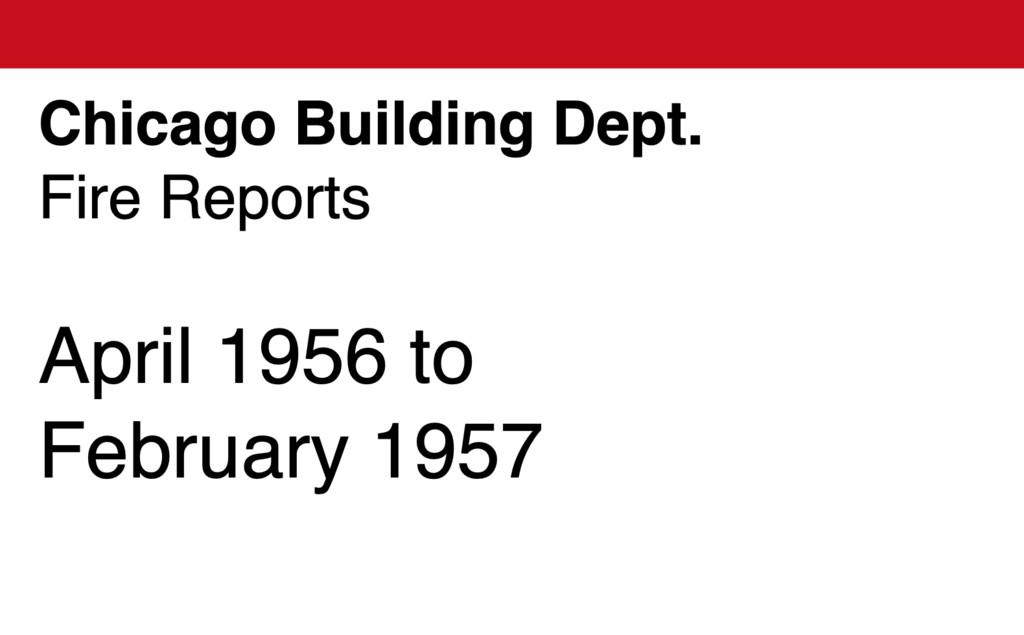 Miniature of Chicago Fire Reports, April 1956-February 1957. Book #3.