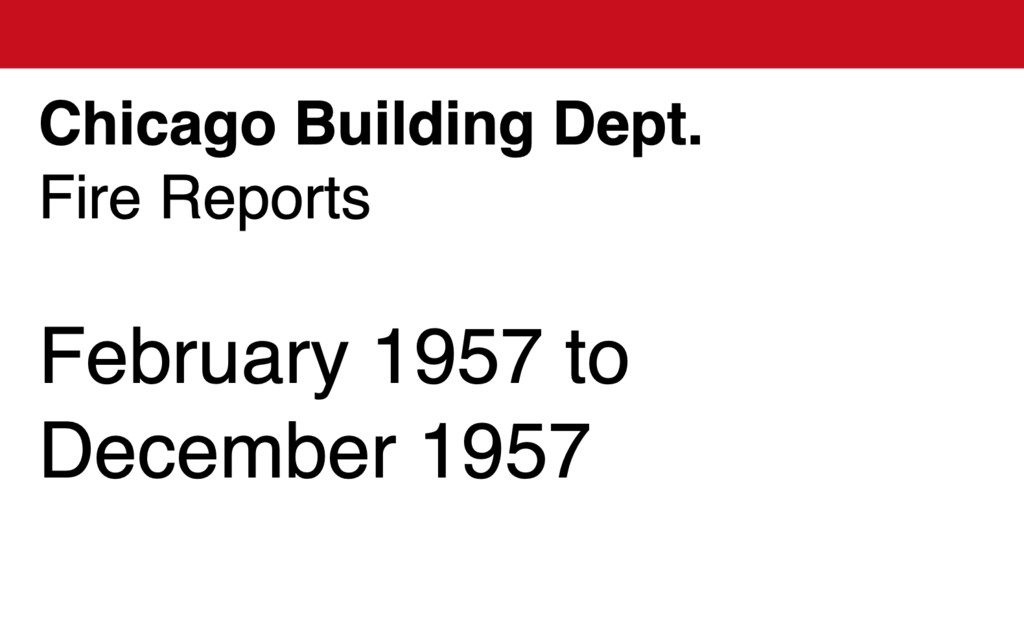 Miniature of Chicago Fire Reports, February 1957-December 1957. Book #4.