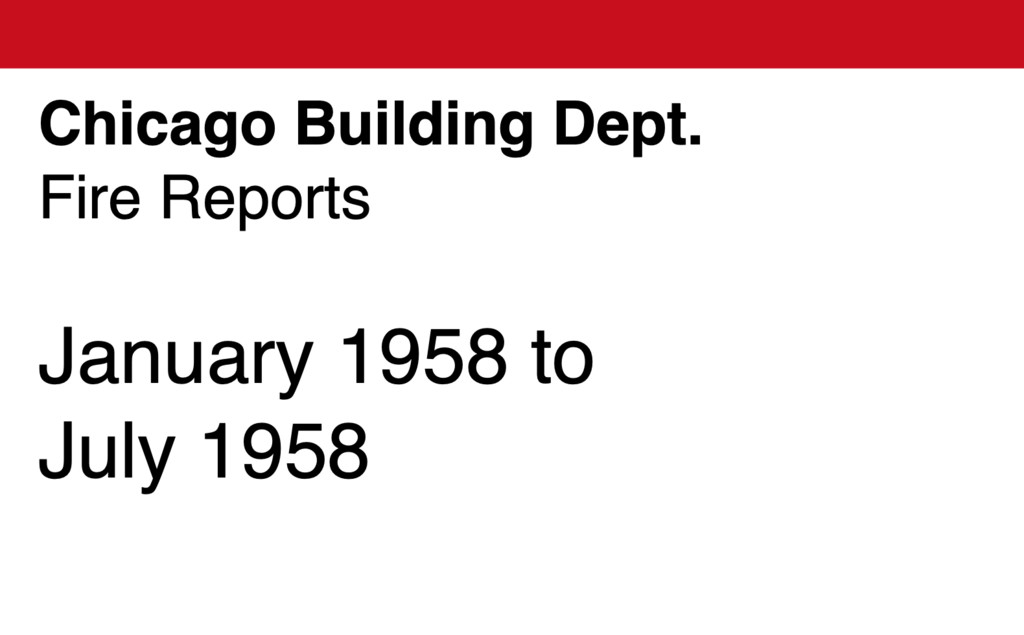 Miniature of Chicago Fire Reports, January 1958-July 1958. Book #5.