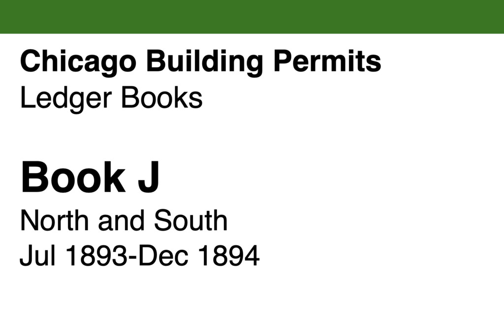 Miniature of Chicago Building Permits, Book J, North and South: Jul 1893-Dec 1894