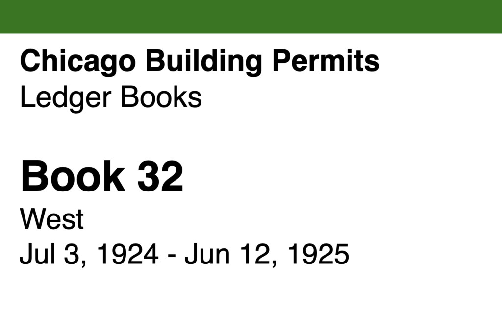 Miniature of Chicago Building Permits, Book 32, West: Jul 3, 1924 - Jun 12, 1925