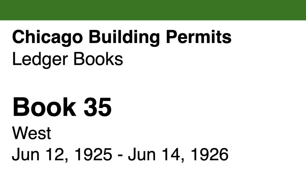 Miniature of Chicago Building Permits, Book 35, West: Jun 12, 1925 - Jun 14, 1926