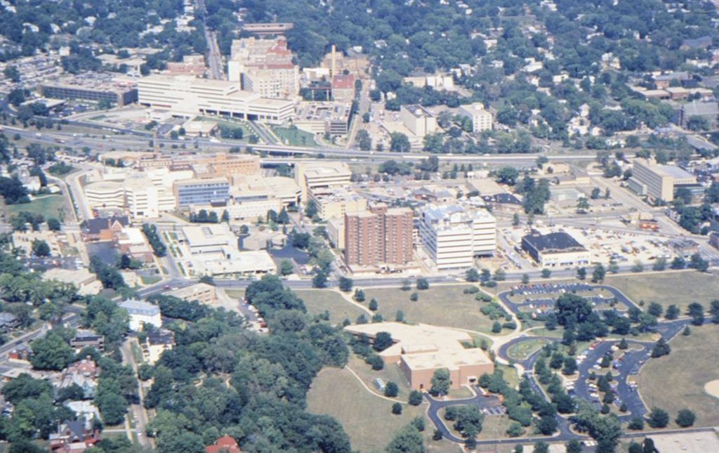 Miniature of Aerial view of the medical school and hospitals