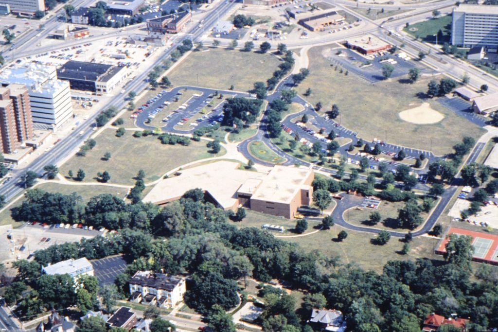 Miniature of Aerial view of the medical school