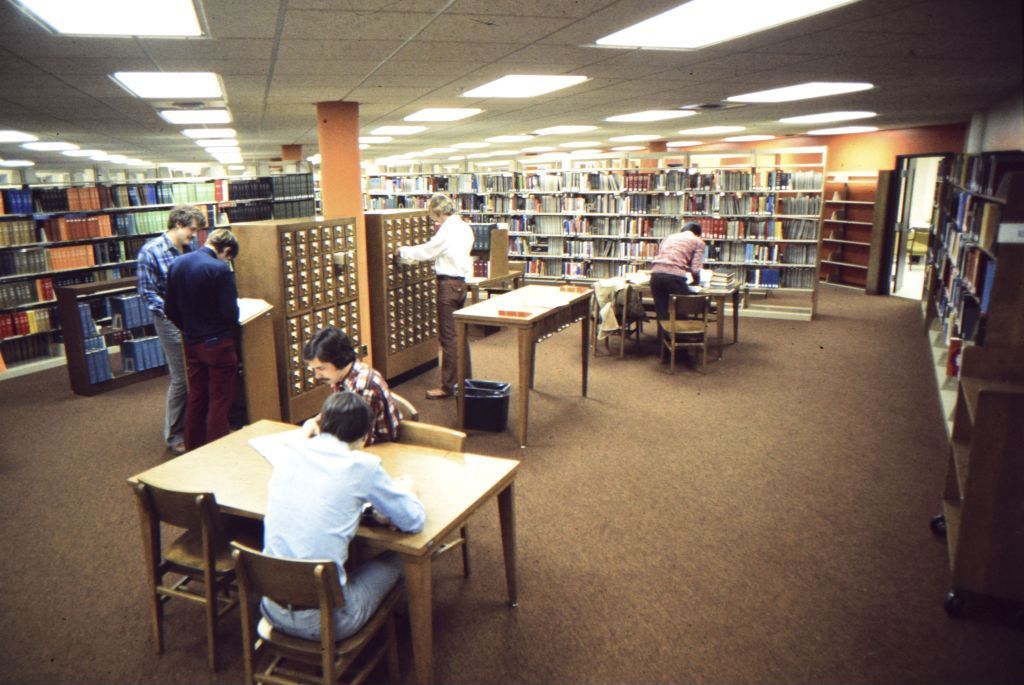 Miniature of People in library