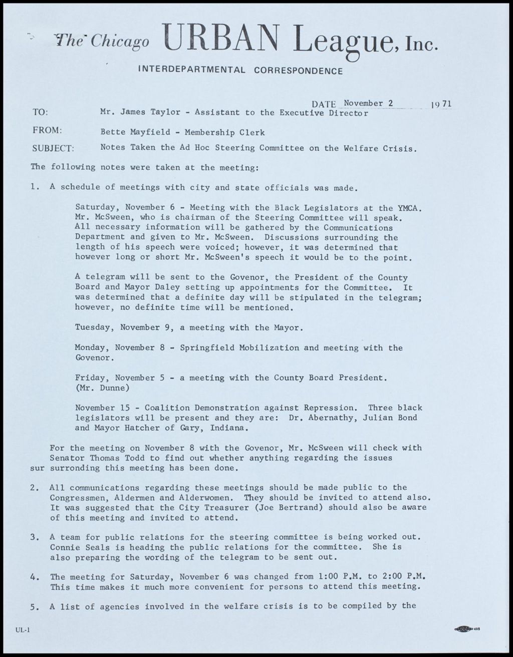Miniature of Ad Hoc Committee on Welfare Crisis, 1971 (Folder I-3012)