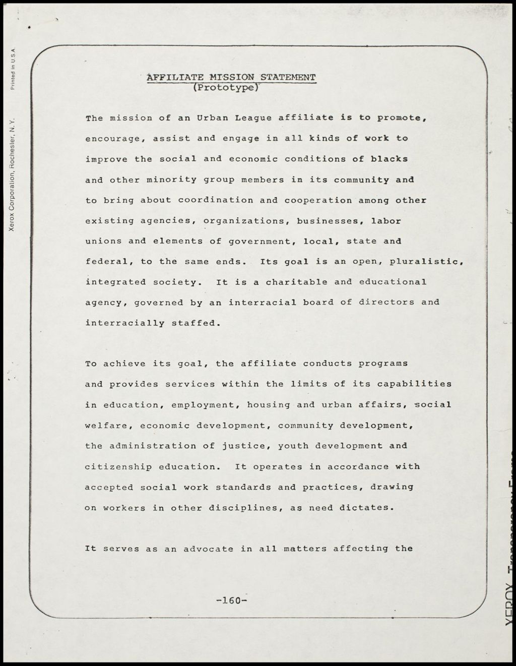 Miniature of Urban League information, ca. 1970 (Folder I-3022)