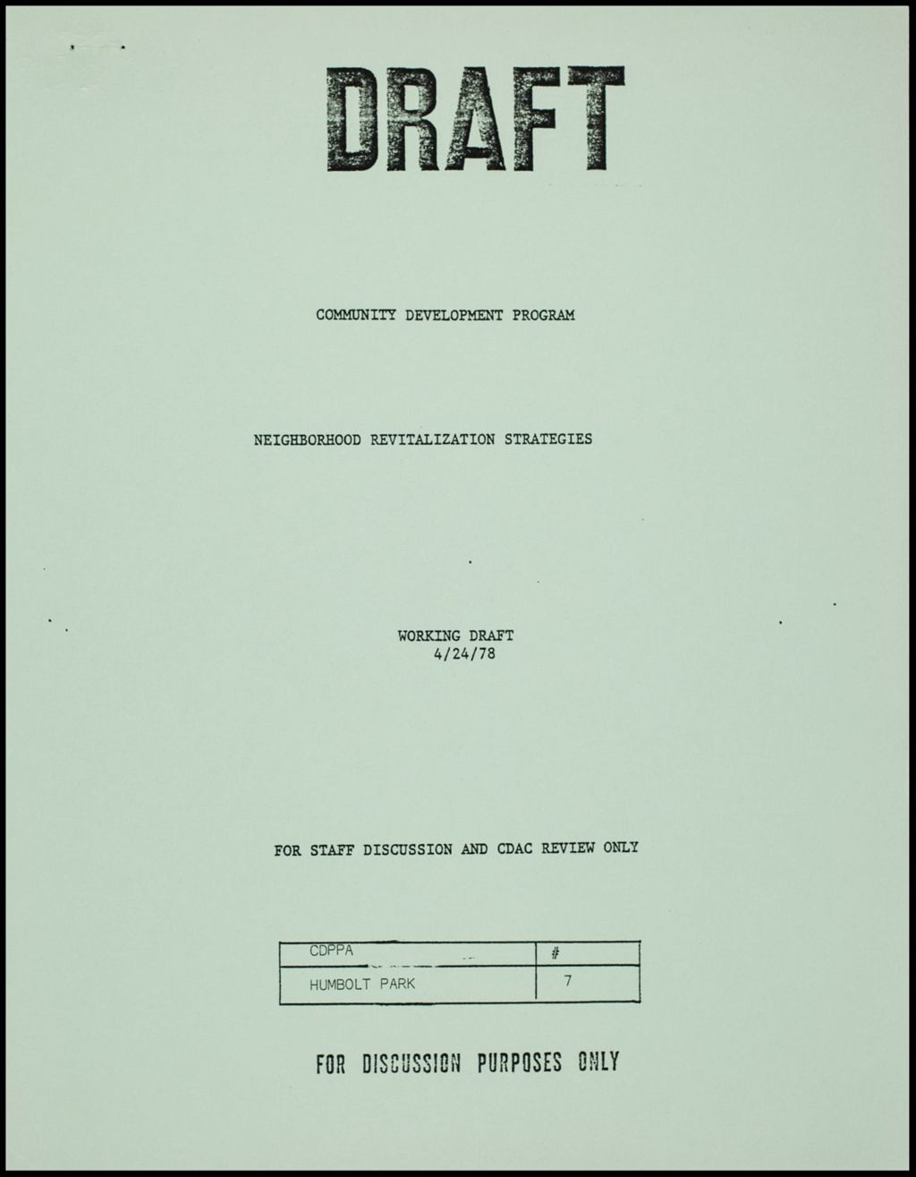 Miniature of Community Development Program, 1978 (Folder I-3194)