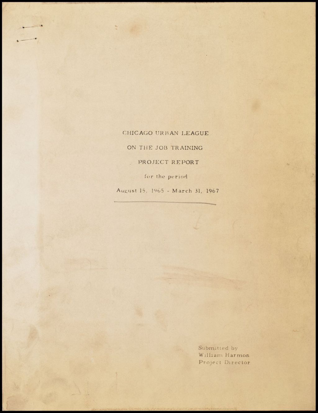 Miniature of Project Report, 1965-1967 (Folder II-28)