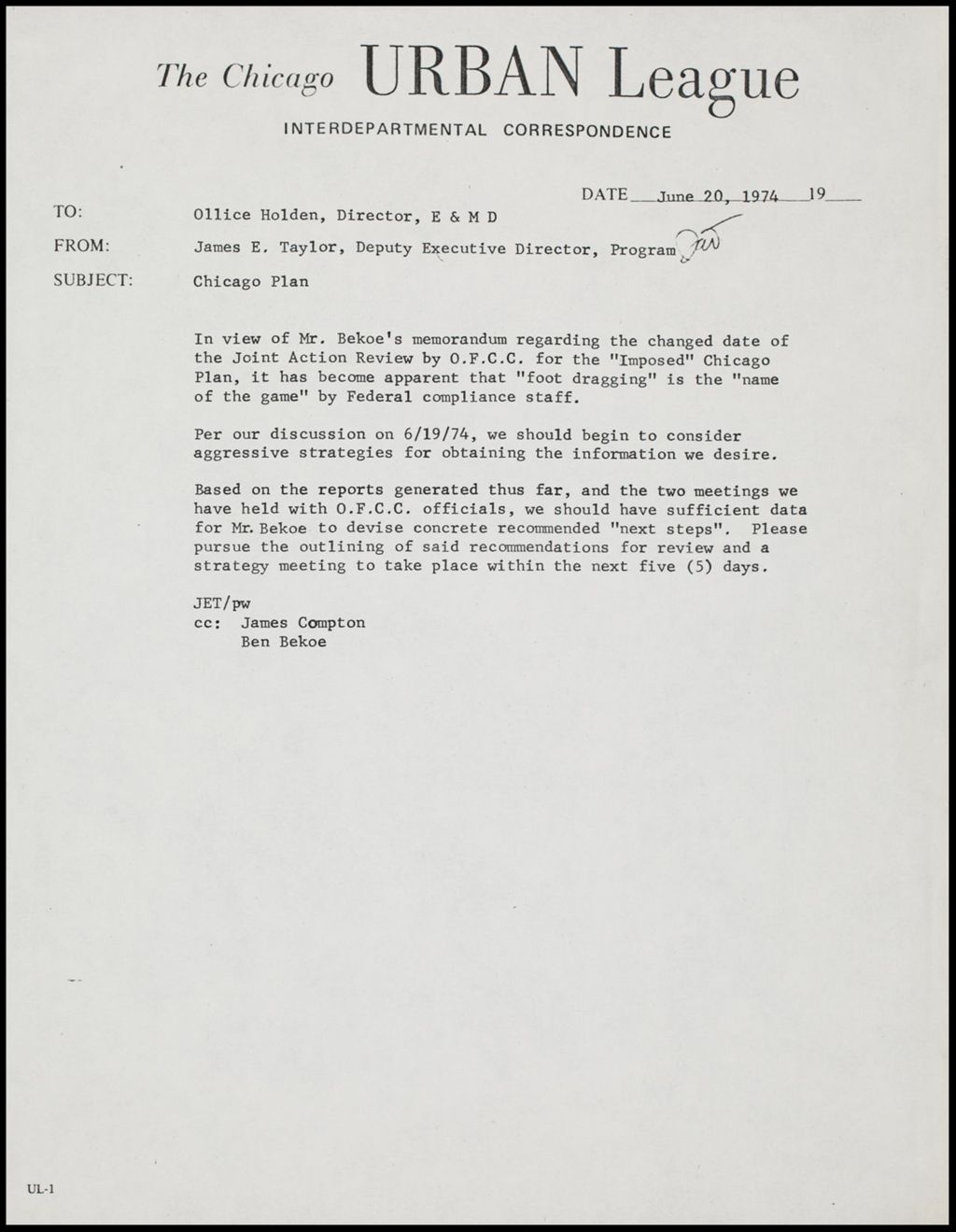 Imposed Chicago Plan, 1974 (Folder II-1004)