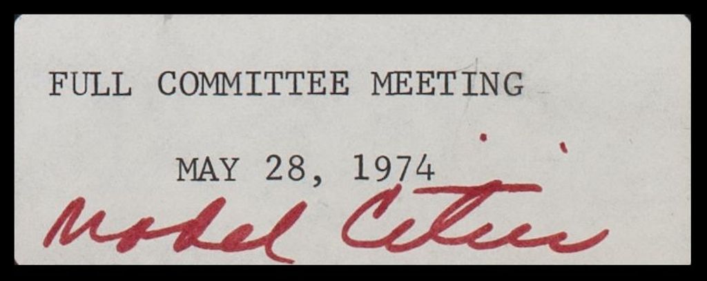 Miniature of Full Committee Meeting, 1974 (Folder II-1009)