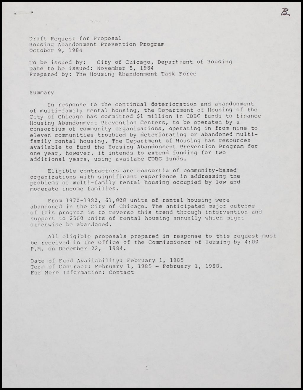Chicago Urban League Participation, 1984 (Folder II-1712)