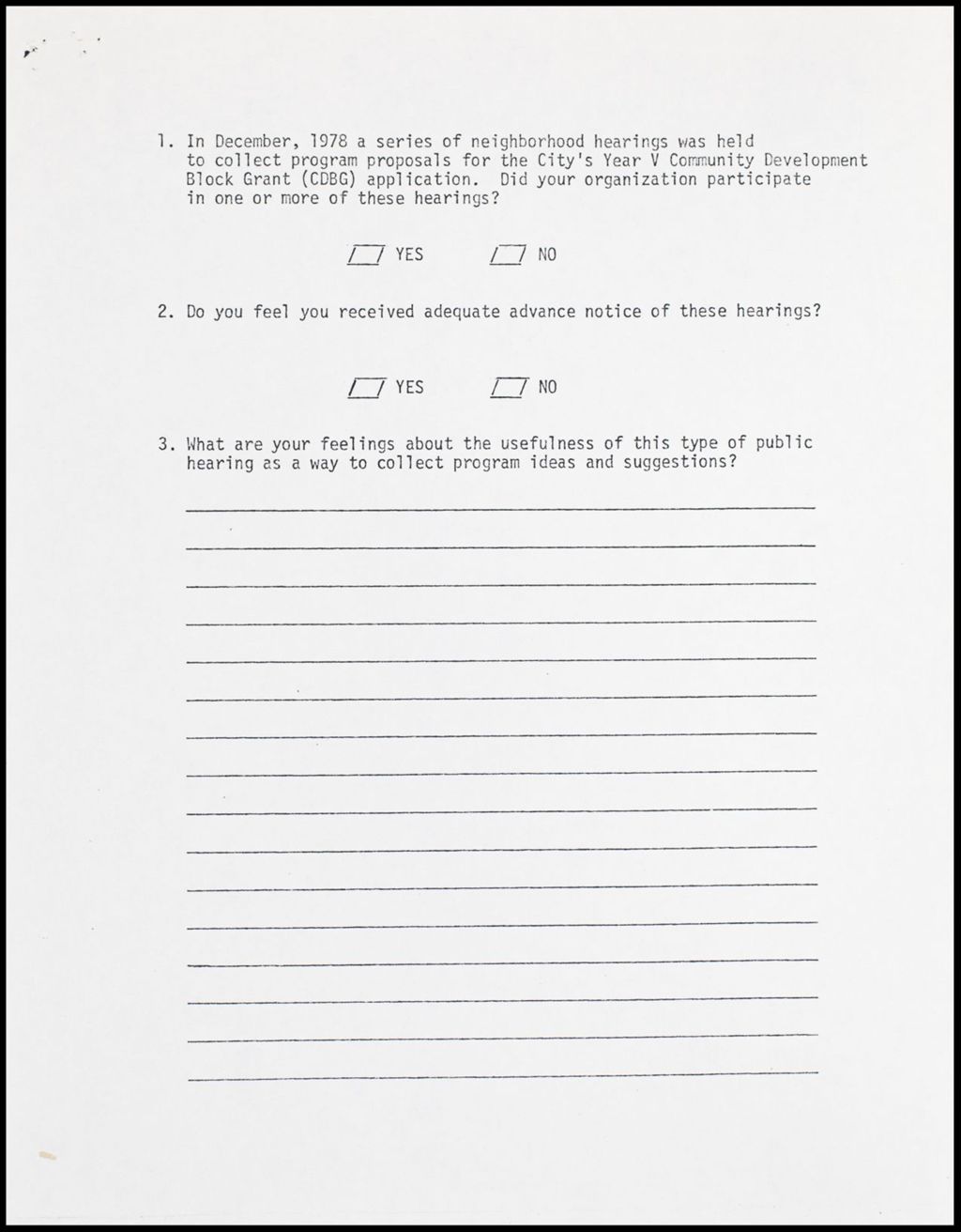 Housing Survey, 1979 (Folder II-1765)