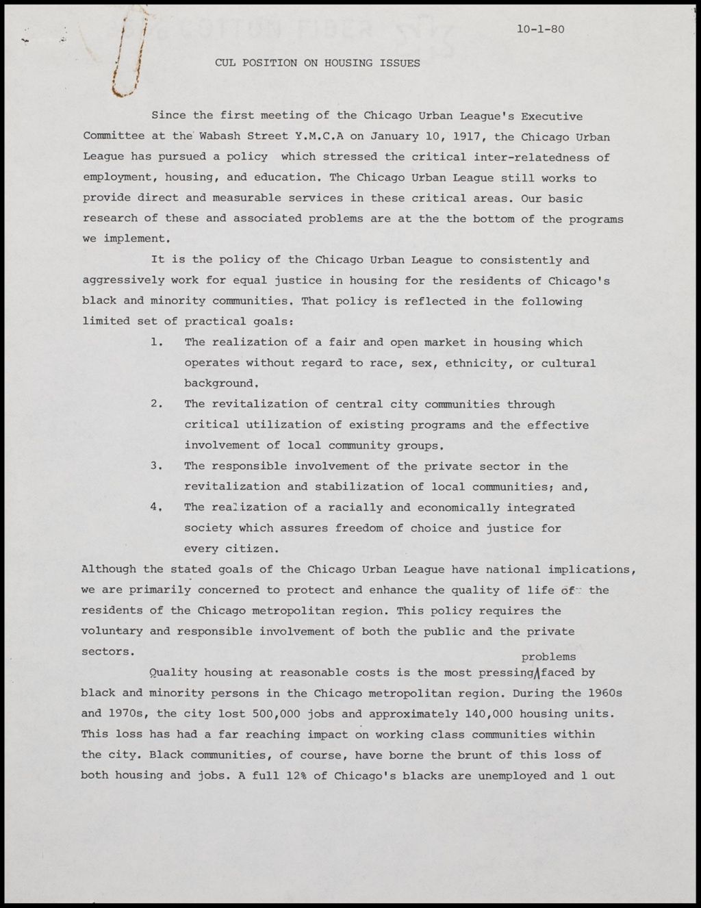 Correspondence - Herman Mathews, 1980 (Folder II-1775)