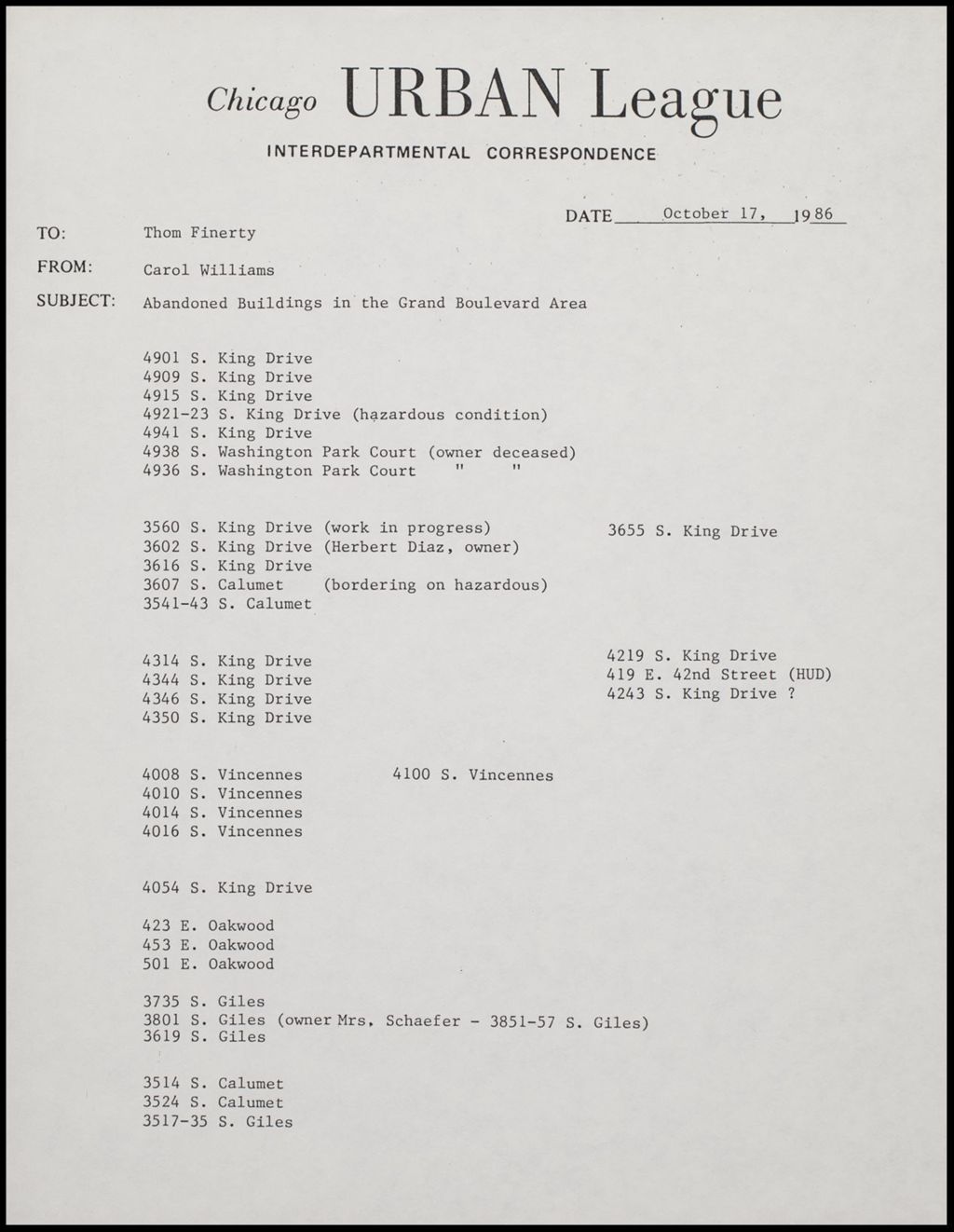 Program Information, 1986 (Folder II-1843)