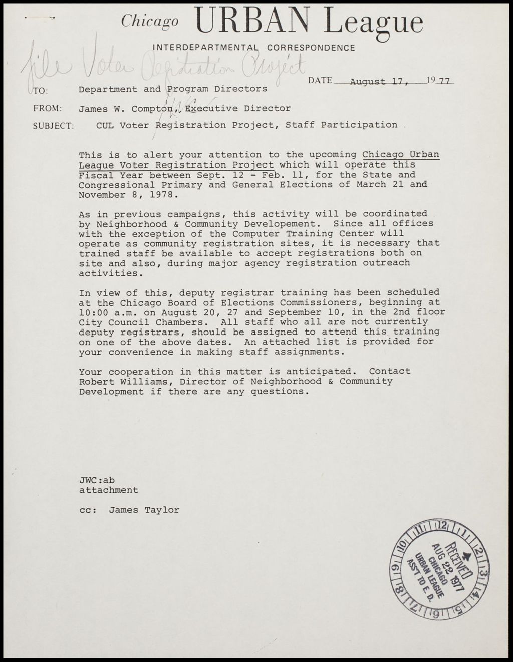Voter Registration Project, 1976 (Folder II-2076)